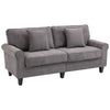3-Seater Corduroy Sofa with Wood Legs - Light Grey