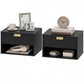 Floating Nightstand Set of 2 with Fluted Drawer - Black