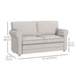 59" Loveseat Sofa for Bedroom, Modern Love Seats Furniture, Upholstered 2 Seater Couch with Solid Steel Frame and Beech Wood Legs for Living Room, Light Grey