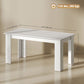 63" Kitchen Table for 4-6 People, Dining Table with Wood Effect for Dining Room, White