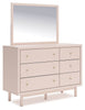 Wistenpine - Dresser And Mirror - Blush