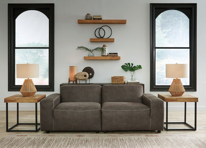 Allena - Loveseat 2 Pc Sectional - Gunmetal
