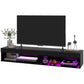 Wall-Mounted TV Stand with LED, Fits 75" - Black