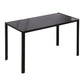 Rectangular Kitchen Table for 4 People, Dining Table with Tabletop Tempered Glass for Dining Room, Living Room, Black