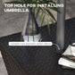 Outdoor Patio Rattan Wicker Coffee Table Garden End Tea Table Bistro Side Table w/ Umbrella Hole, Dark Coffee