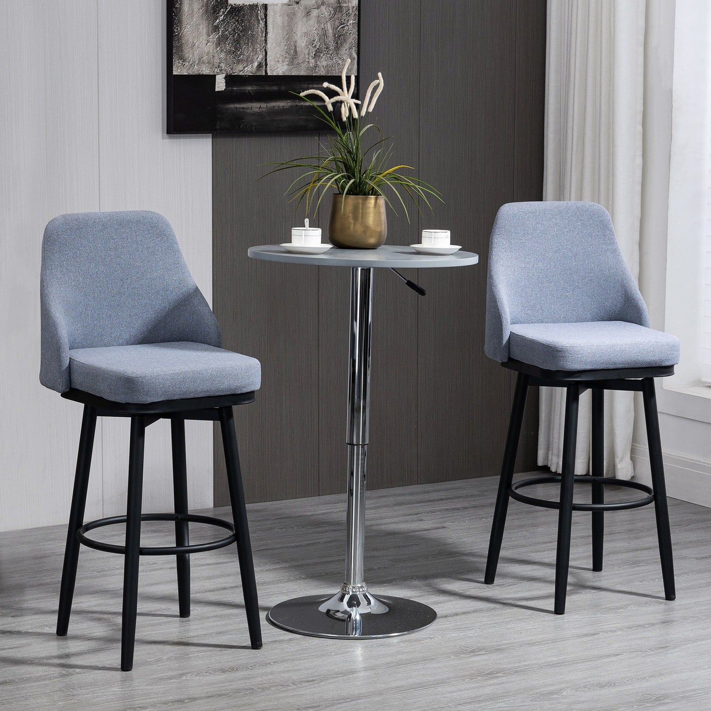 Extra Tall Swivel Bar Stools Set of 2 - Light Grey