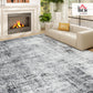Area Rug for Living Room 9x12, Modern Abstract Machine Washable Rug, Non-Slip Carpet for Bedroom, Dining Room, Grey