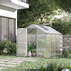 6' x 8' x 6.4' Polycarbonate Greenhouse, Aluminum Walk-In Green House Kit Garden, Plants Grow with Rain Gutter and Roof Vent, Silver