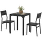3-Piece Dining Table Set for 2 with Metal Legs - Black