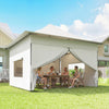 12 x 12 ft Pop Up Canopy Tent with Peak Top, UPF50+ 420D Outdoor Instant Canopy Shelter with Side Pockets, Silver