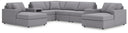 8 Pc. Double Chaise Sectional With Audio And Storage Consoles