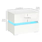 Modern Nightstand, Bedside Table with 2 Drawers, USB Powered RGB LED Lights for Bedroom, White