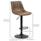 Set of 2 Swivel Adjustable Bar Stools - Brown