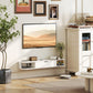 47" Floating TV Stand for TVs up to 50 Inch, Wall Mounted Media Console with Flip Drawer and 2 Open Shelves, White