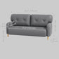 58" 2 Seat Sofa, Modern Love Seats Furniture, Upholstered 2 Seater Couch, Solid Wood Frame, Grey