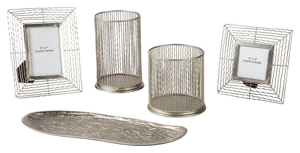 Dympna - Accessory Set (Set of 5) - Silver Finish