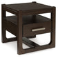 Breckington - Dark Brown - Square End Table