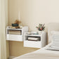 Floating Nightstands Set of 2 with Charging Station - White