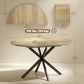 39.5"-53" Extendable Dining Table for 4-6, Industrial Kitchen Table with Butterfly Leaf and X-Shape Base, Natural Wood