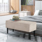 Modern Storage Bench, Ottoman with Storage and Lamb's Wool Upholstery for Living Room, Bedroom, Cream White