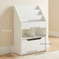 Kids Bookshelf Bookcase, Montessori-Inspired Multi-Shelf Rack Organizer with Moveable Drawer for Books for Reading Nook, Classroom, Bedroom, Playroom, White