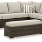 Brook Ranch - Brown - Sofa Sectional, Bench With Cushion (Set of 3)