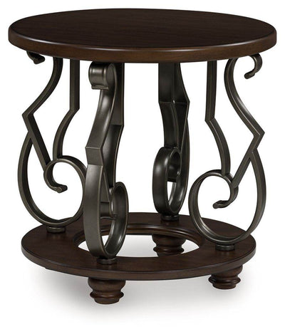 Frallyn - Dark Brown - Round End Table - Forward Furniture