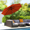 10' x 8' Round Market Umbrella, Patio Umbrella with Crank Handle and Tilt, Outdoor Parasol for Garden, Orange