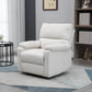 Manual Recliner Chair with Footrest - Cream White