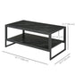 2-Tier Coffee Table with Storage Shelf - Black