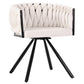 Set of 4 Velvet Dining Chairs with 4 Metal Support Legs, Swivel Upholstered Chairs with Ergonomic Support, 23'' L x 21'' W x 28.5'' H, Beige