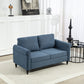 Vintage 2-Seater Loveseat with Rolled Arms - Dark Blue