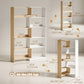 5-Tier L-Shaped Rotating Corner Bookcase - Fruitwood/White