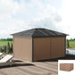 Gazebo Curtains, 10' x 10' Universal Replacement Privacy Curtain, 4-Panels Sidewall with Hooks/C-Rings, Brown