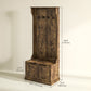 4-In-1 Hall Tree with Coat Rack, Top Shelf, Shoe Storage and Bench Seat, Entryway Bench with 4 Hooks, Rustic Brown