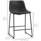 Counter Height Bar Stools Set of 2 with Footrest - Dark Brown