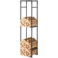 Firewood Rack Outdoor, Heavy Duty Log Holder with Adjustable Shelf for Fireplace, Indoor Outdoor Fire Wood Storage Rack