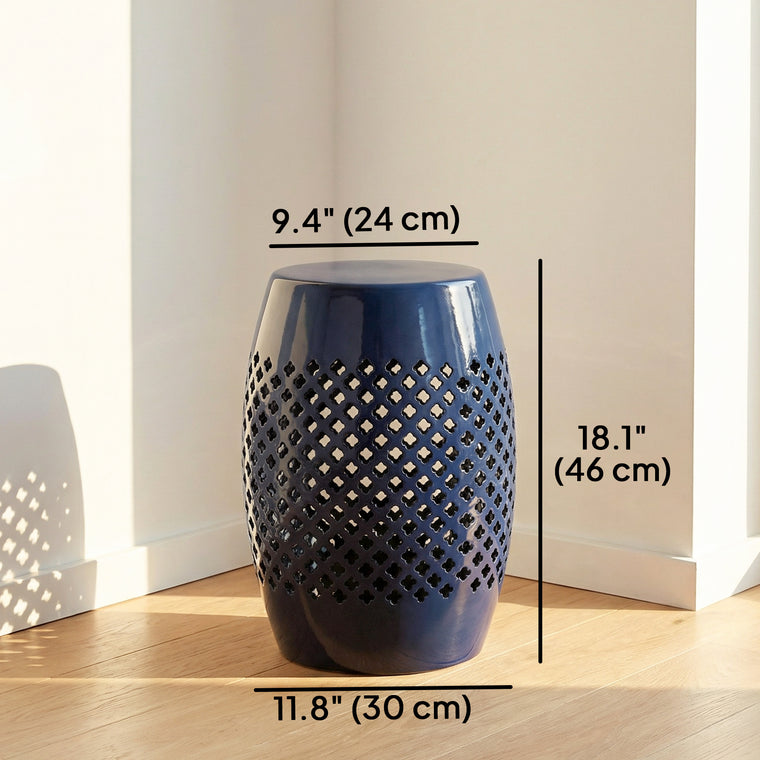 12" Round Steel Drum Side Table for Indoor & Outdoor