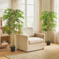 5FT Artificial Bamboo Tree Set of 2, Fake Plant with 1095 Leaves, Greenery Plant in Nursery Pot for Indoor, Green