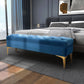 End of Bed Bench, Upholstered Bench, Entryway Shoe Bench with Button Tufted for Living Room, Bedroom, Blue