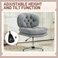 Computer Desk Chair, Armless Office Chair with Wide Padded Seat and Adjustable Height, Grey