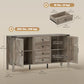 59" Farmhouse Buffet Cabinet with Barn Doors - Grey