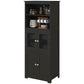 63" Buffet with Hutch and 4 Doors - Black