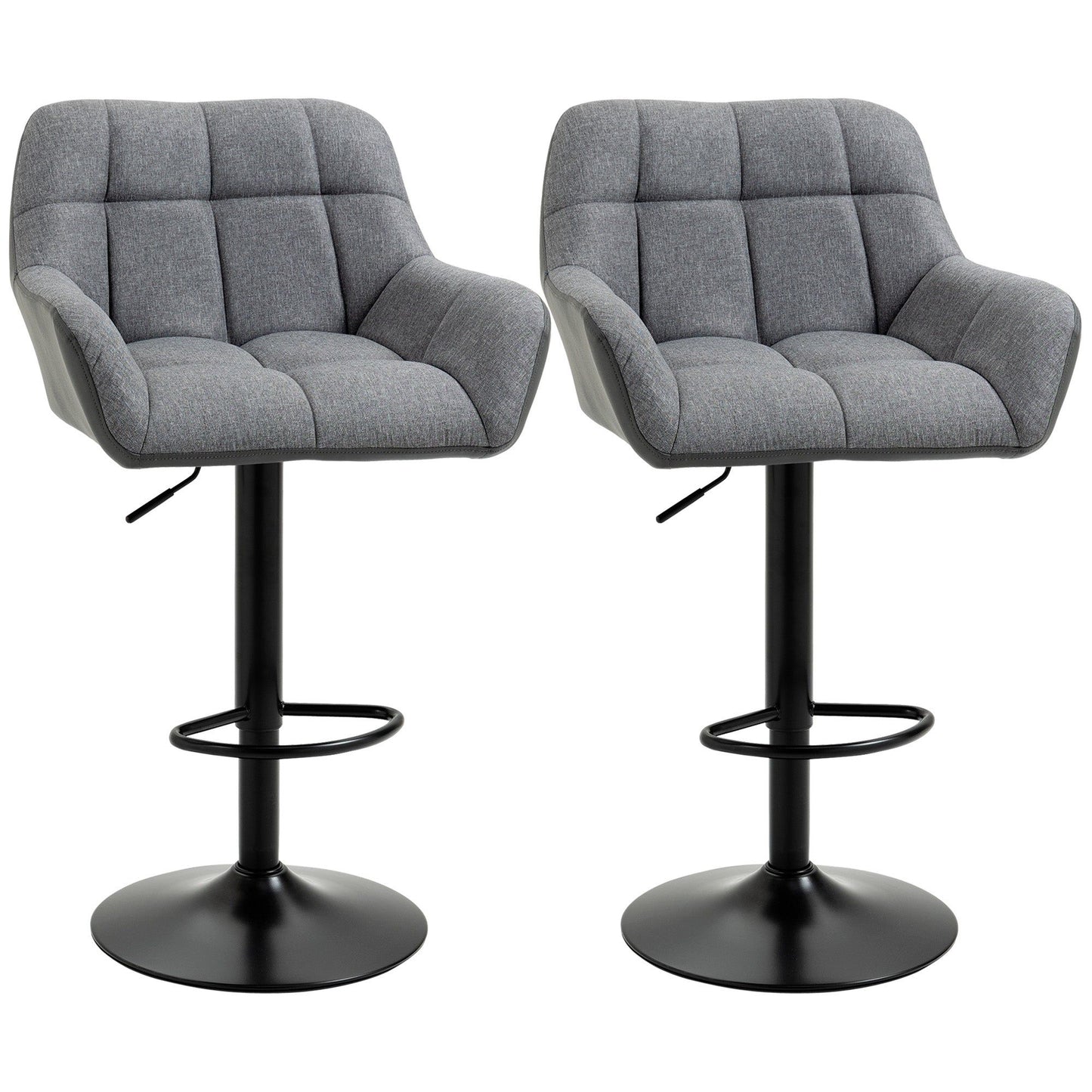 Swivel Adjustable Bar Stools Set of 2 - Grey