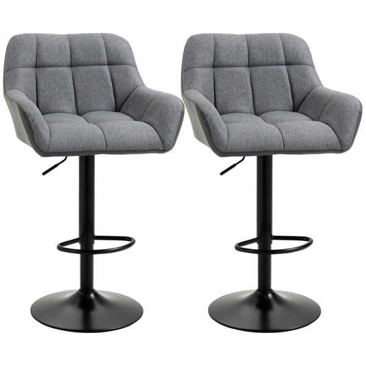 Swivel Adjustable Bar Stools Set of 2 - Grey