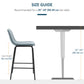 Bar Stools Set of 2, Upholstered Counter Height Bar Chairs, Kitchen Stools with Steel Legs