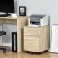 Mobile Filing Cabinet, Vertical File Cabinet with 2 Drawers, Wheels, for Letter or A4 File, Natural