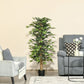 5FT Artificial Ficus Tree, Fake Tree with Leaves, Faux Plant in Nursery Pot for Indoor Decoration