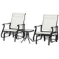 3PCs Gliding Rocking Chair & Bistro Tea Table Set, Cream White