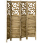 5.6 Ft Room Divider, 4 Panel Portable Folding Privacy Screens for Home Office, Bedroom, Brown